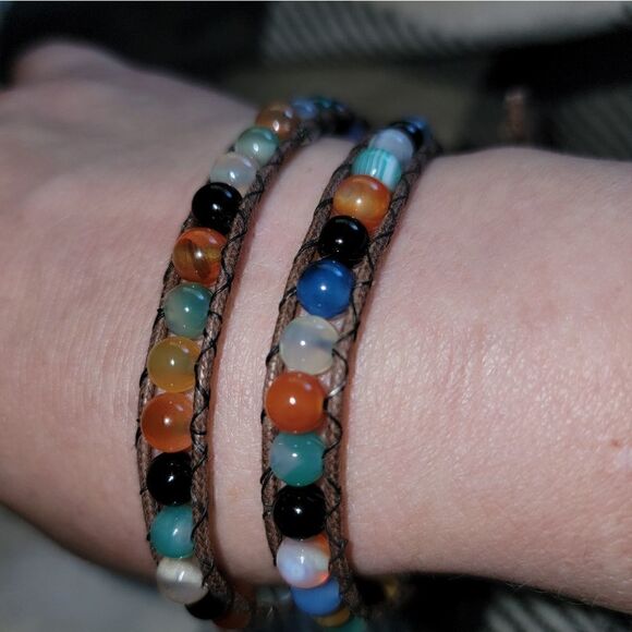 Verdi Agate Wrap Bracelet (B13) - Picture 4 of 5